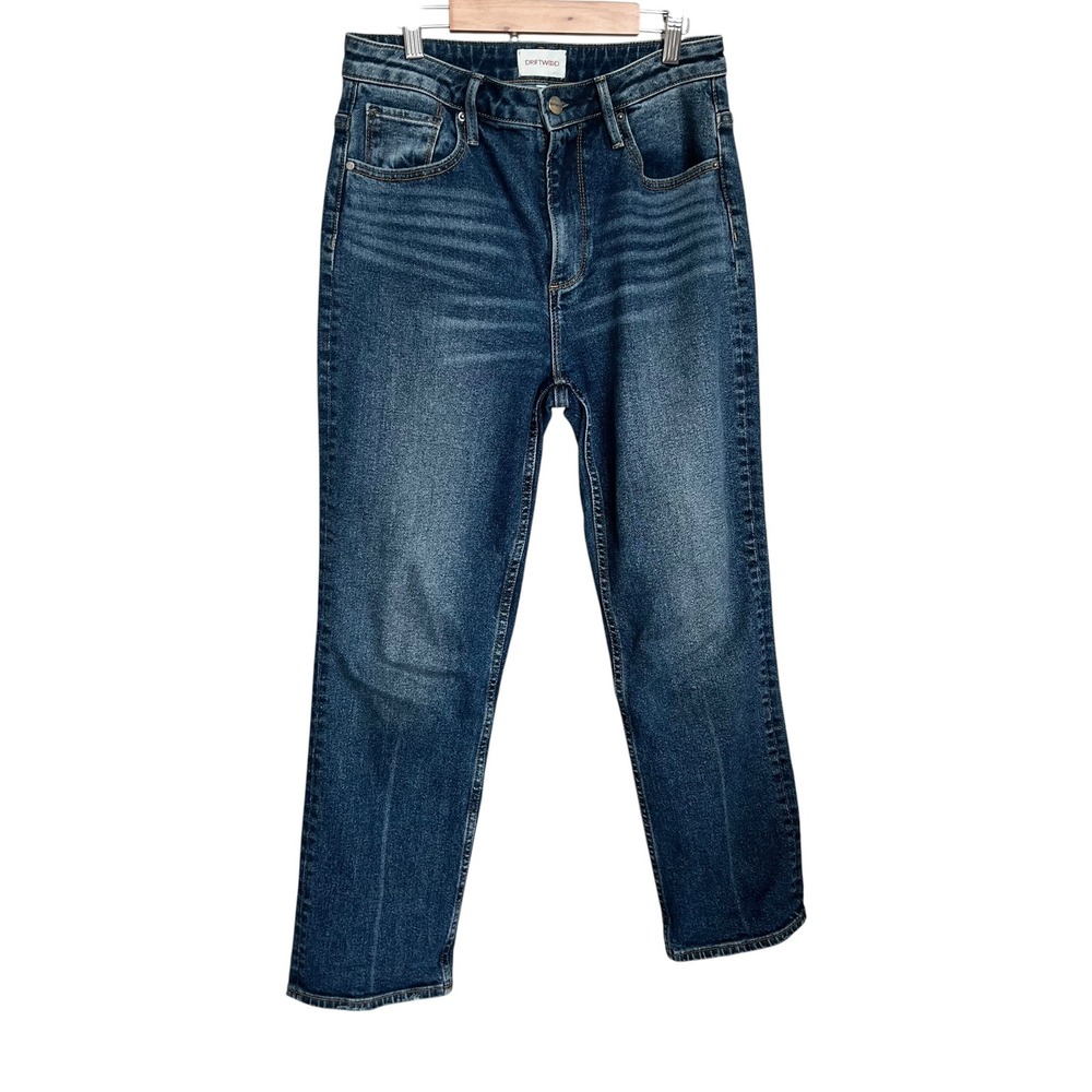 Driftwood Stella High Rise Straight Leg Ankle Denim Jeans 26 Classic Minimalist